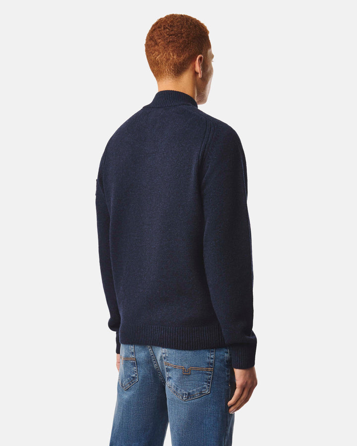 Weekend Offender Gamston Wool Cardigan Navy Blu - foto 5
