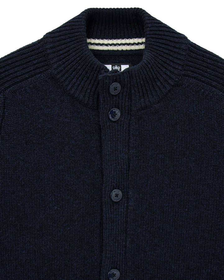 Weekend Offender Gamston Wool Cardigan Navy Blu - foto 6
