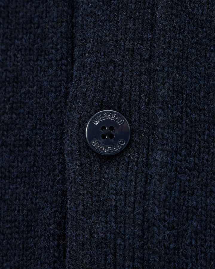 Weekend Offender Gamston Wool Cardigan Navy Blu - foto 7