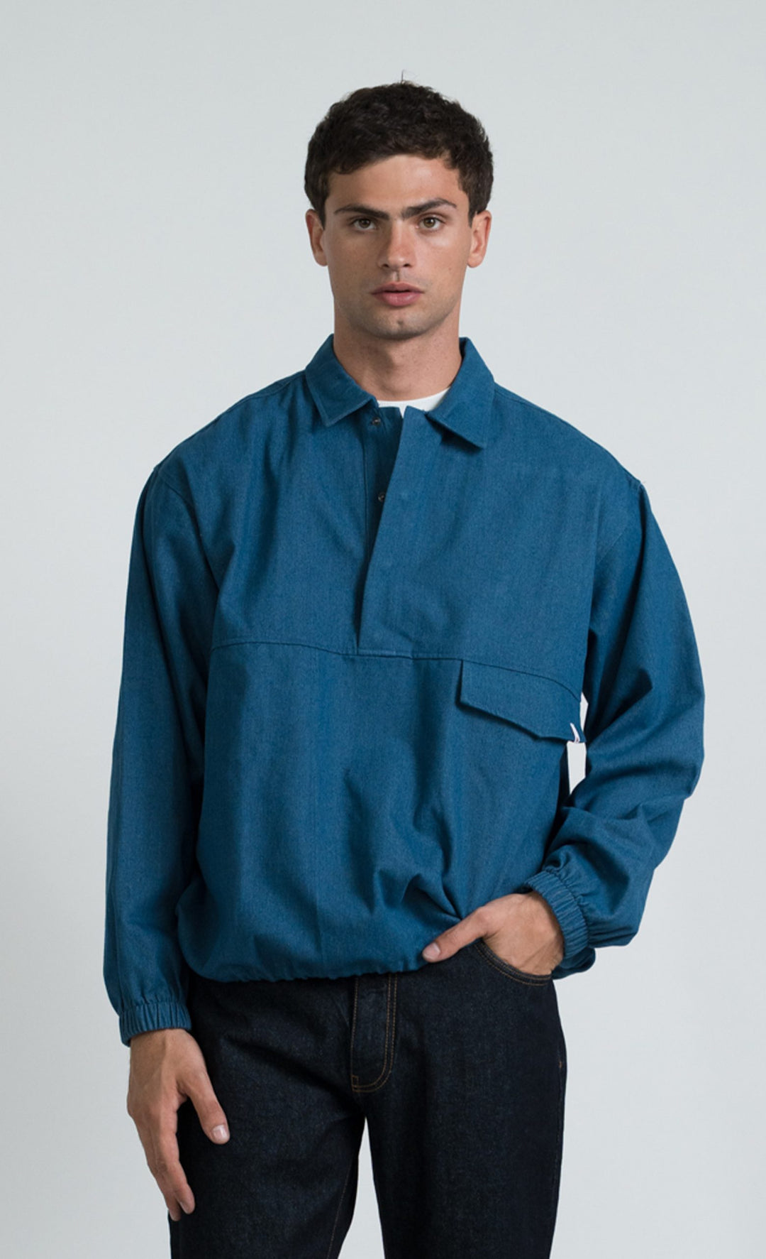 Wooden Ohio Overshirt Blue Denim - foto 3