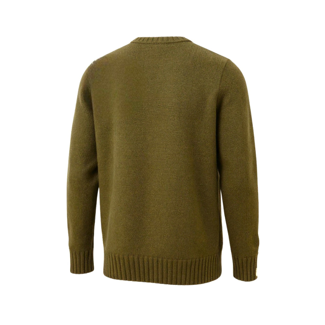 GREEN CREW NECK WOOL SWEATER