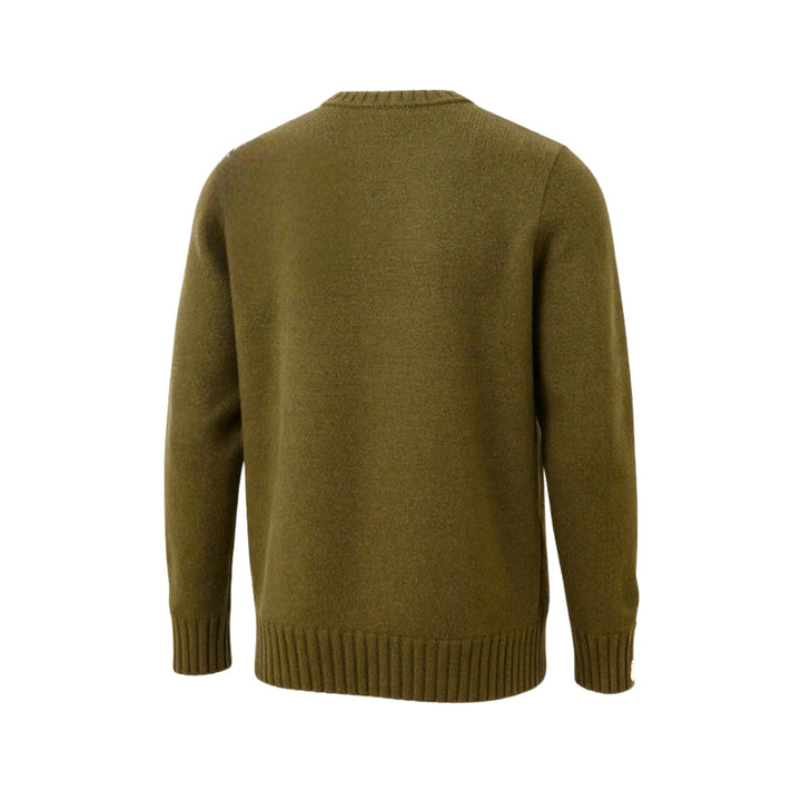GREEN CREW NECK WOOL SWEATER